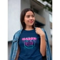thumbnail image 2 of Happy Inside Spray Drip Ink Shaped T-Shirt Women -Image by Shutterstock, Female Medium, 2 of 4