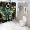 thumbnail image 7 of RUIYC Butterfly Moon Boho Plants Aesthetic Moth Snake Shower Curtain Multiple Sizes Durable and Washable White, 7 of 7