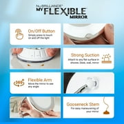 My Flexible Mirror 10x Magnification 7” Make Up Round Vanity Flexible Mirror for Home, Bathroom use with Super Strong Suction Cups As Seen On TV