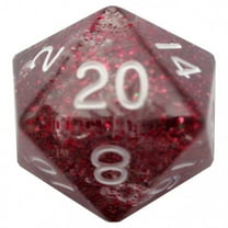 Metallic Dice Games LIC20820 35 mm D20 Single Mega Ethereal Dice Purpel with White