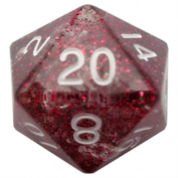 Metallic Dice Games LIC20820 35 mm D20 Single Mega Ethereal Dice Purpel with White
