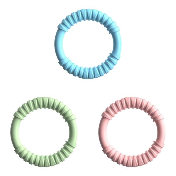 3 Pcs Puppy Teething Chew Toy 4.72 Inch for Small Dogs, Durable TPR Ring Toy for Teething Relief, Interactive Play Dental Health, Training Reward for Puppies, Dog Toys, All
