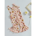 thumbnail image 3 of Bagilaanoe Toddler Baby Girl Jumpsuit Sleeveless Floral Print Romper Overalls 12M 18M 24M 3T 4T 5T Kids Long Flared Pants Summer Outfits, 3 of 8