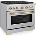 thumbnail image 3 of ZLINE Autograph Edition 36 in. 5.2 cu. ft. 6 Burner Gas Range with Convection Gas Oven in Stainless Steel and Polished Gold Accents (SGRZ-36-G), 3 of 7