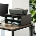 thumbnail image 3 of FITUEYES Large Printer Stands with 3 Storage Compartments, Desktop Paper Organizer Shelf for Home Office, 2-Tier Printer Riser, Stone Black, 18.5" L x 15.7" W x 8.9" H, 3 of 7