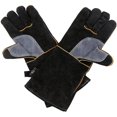thumbnail image 3 of Guantes de cuero resistentes al calor extremo y al fuego con costuras de Kevlar, perfectos para chimeneas, estufas. Afortunado Sencillez, 3 of 4