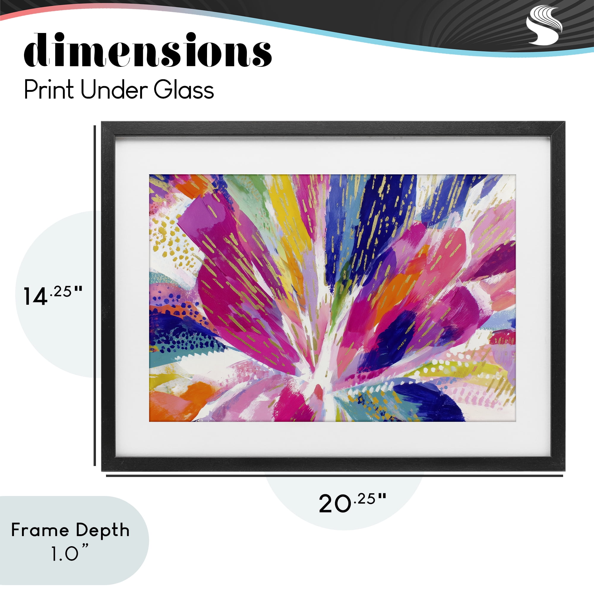 Stupell Industries Flower Burst in Vibrant Tones Black Framed Print Under Glass, design by Chromatic Storm Studio