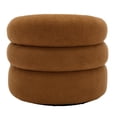 thumbnail image 6 of Boucle Swivel Chair No Assembly Round Upholstered Swivel Barrel Arm Chair Single Sofa Chair Reading Chair for Living Room-Orange, 6 of 7