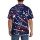 thumbnail image 3 of Balery Red White Blue Fireworks 1 Camisa Casual de Manga Corta con Botones para Hombre, Texturizada, Estilo Cubano, para Playa, Verano-XX-Large, 3 of 5