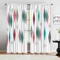 thumbnail image 3 of Colorful Geometric Retro Rod Pocket Curtains Window Treatment Set, Middle Century Modern Blackout Curtains 2 Panels Set for Living Room/Bedroom, Dust-Proof Easy to Clean Window Shades-W52xL84in, 3 of 5