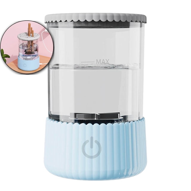 Automatic Makeup Brush Cleaner, Makeup Brush Cleaner Machine, Make Up Brush Cleaner Suitable for Various Sizes of Makeup Brushes, Cleaning and Drying 2 in1 Electric Makeup Brush Cleaner