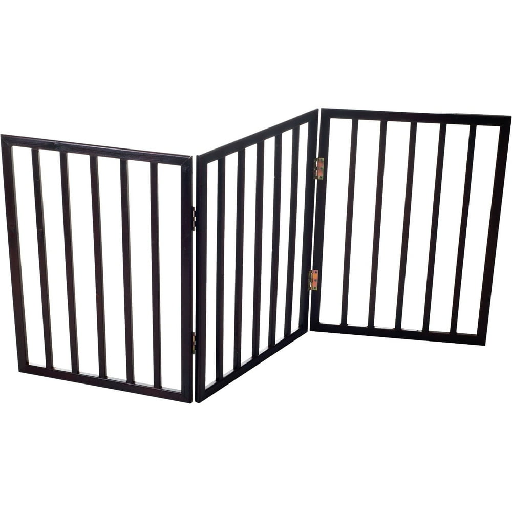 Foldable, FreeStanding Wooden Pet Gate Light Weight, Indoor Barrier