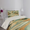 thumbnail image 2 of Ambesonne Mid Century Modern Boho Quilted Coverlet 2 Pcs, Landscape, Twin Size, Amber Teal Burnt Orange, 2 of 4