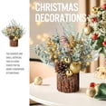 thumbnail image 2 of Hatisan de mesa para árbol de Navidad con adornos redondos rojos, 2 unidades, 2 of 7