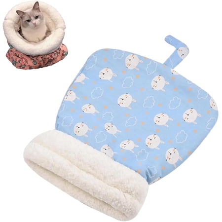 Winter Cat Sleeping Bag, 2025 New Cat Sleeping Bag for Cat Winter Sleeping, 360° Wrap Comfortable Cat Beds for Indoor Cats, Soft Covered Cat Bed Cave for Small, Medium, Large Cats