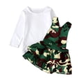thumbnail image 3 of OSOLU Children Girls Outfits Long Sleeve Crew Neck Tops with Camouflage Overalls 2 Piece Casual Daily Wear Classic Holiday Clothing Sets, 3 of 5
