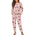 thumbnail image 4 of DISNIMO Pug Print Women's Pajama Sets 2 Piece Pj Sets Casual Loose Sleepwear Crew Neck Pullover Top with Long Pants Soft Comfy Loungewear Nightwear, L, 4 of 7