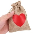 thumbnail image 5 of 6 PCS Heart Burlap Present Bag Gift Bag 14.00X10.00X0.10CM, 5 of 6