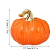 thumbnail image 3 of 4 Inch Ceramic Pumpkin Decor, Realistic Orange Artificial Gourd for Fall Home Decor, High Simulation Centerpiece for Halloween Thanksgiving Table Kitchen Shelf Ornament, 3 of 6