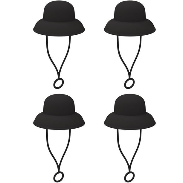 Cubre Sombreros de Paja de 10 Mm (4 Unidades) | Adornos Divertidos y Adorables para Vasos de 30-40 Mm | Material Reutilizable de Grado Alimenticio | Regalo de San Valentín para Niños y Niñas | Acceso