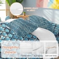 thumbnail image 2 of Queen 4 Piece Bedding Set Blue Moroccan Abstract Plaid Soft Breathable Duvet Cover and Pillowcase, Watercolor Gradient Color Block Duvet Cover Set Bed Sheets for Bedroom Dormitory Guest Room, 2 of 9