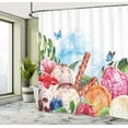 thumbnail image 5 of Ambesonne Tropical Shower Curtain, Dessert and Flower Art, 69"Wx84"L, Multicolor, 5 of 5