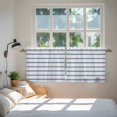 thumbnail image 4 of Navy Blue Striped Tier Curtains, Rustic Blue Stripe Modern Art Beige Light Filtering Kitchen Curtains, 2Pcs Rod Pocket Half Window Treatments Panels for Sink Cafe Cabinet Camper 27.5x24 Inches, 4 of 9