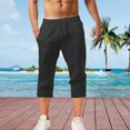 thumbnail image 2 of Blekii Men's Casual Summer Shorts, Solid Color Cotton Flat Front Shorts, Fashionable Lightweight Bottoms for Hot Weather, Versatile Pants for Beach, Lounge, Or Daily Outings,, 2 of 9
