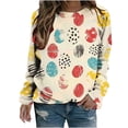 thumbnail image 2 of Styesk Longues Chemises à Manches pour Femmes Mode Décontractée Imprimé de Pâques Col Rond Haut/chemise, 2 of 3