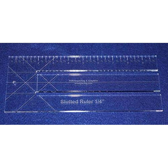 10" Slotted-Ruler - 1/4" Slots - Acrylic 1/4" thick. Quilting/Sewing