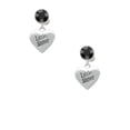 thumbnail image 2 of Delight Jewelry Silvertone Little Sister Heart Black Crystal Clip on Earrings, 2 of 5