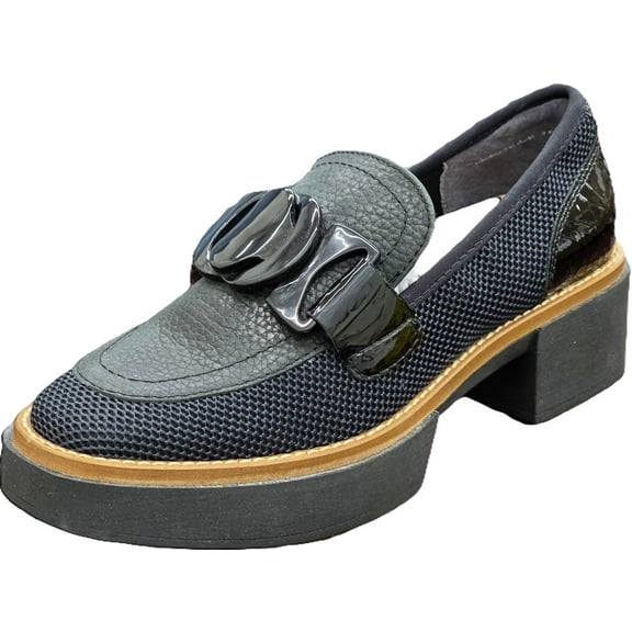 Dolce Vita Sandey Black Fashion Slip On Chunky Block Heel Dress Loafers Shoes (Black, 6)