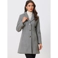 thumbnail image 3 of Abrigos largos de invierno con solapa con muesca y un solo pecho para mujer Gris Claro L, 3 of 6