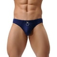 thumbnail image 2 of kpoplk Mens Brief Underpants Pouch Enhancing Low Waist Mesh Underwear Blue,L, 2 of 6