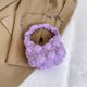 thumbnail image 4 of Bolso de mano para mujer, bandolera plisada con cadena, neceser de maquillaje (púrpura), 4 of 8