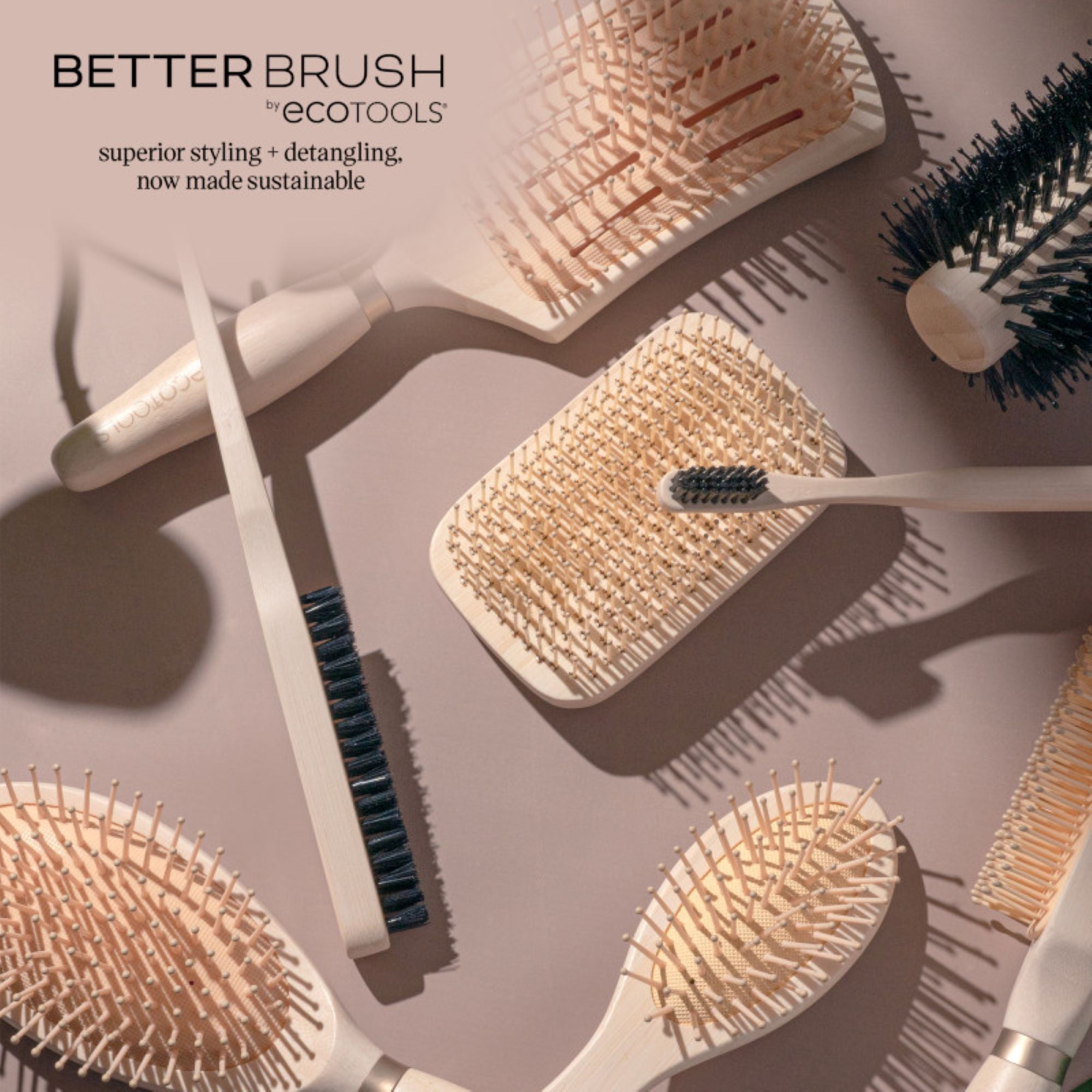 EcoTools Volumizing Round Hairbrush for Enhanced Volume and Shine