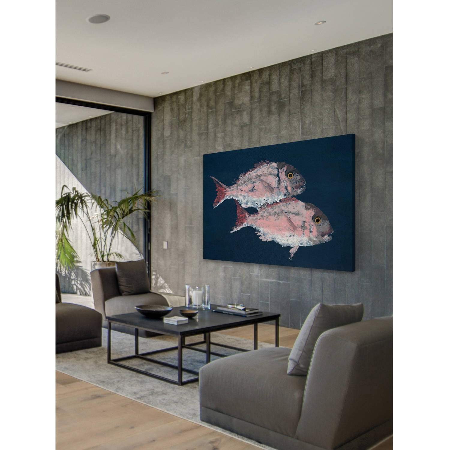 Marmont Hill "Piranha Pair" by Michael Pantalos Painting Print on Wrapped Canvas