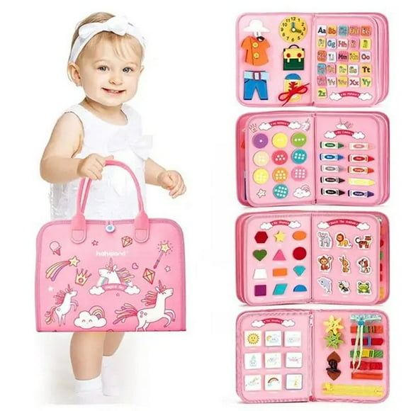 Busy Board Toddlers Sensory Activity - Montessori Toys 1 Year Old Boy Airplane Travel Essentials Kids Ages 1-3 Road Trip Games Quiet Book 2-4 Yr Birthday Gifts Learning Toy