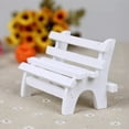 thumbnail image 2 of COMPUKAS Miniature Garden Bench Wooden White for Landscape Ornament Display 1Pcs, 2 of 8