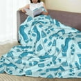 thumbnail image 6 of Pofeuu Winter Warmth Blue Knitted Print Ultra-Soft Micro Fleece Blanket,for Bed Or Sofa,All Season Throw Blankets Flannel Blanket-60"x50", 6 of 7