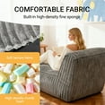 thumbnail image 4 of Miniyam Ergonomic Corduroy Sofa Bed with 3-Zone Support, Modular Lounge Chair for Reading, Sleeping, Removable Cover, Light Gray, 4 of 7