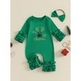 thumbnail image 4 of My First Christmas Baby Girl Outfit Santa Long Sleeve Romper Jumpsuit  one-piece  Christmas Newborn Girl Outfits Clothes, 4 of 9