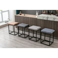 thumbnail image 5 of Modern Counter Height Bar Stools 24” Leathaire Fabric Upholstered with Metal Frame Farmhouse Kitchen Bar Chairs(Khaki,Set of 2), 5 of 8