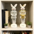 thumbnail image 6 of Eolstice Easter Gifts Cute Resin Bunny, Mini Easter Rabbits Statue Figurine, Home Decor for Tabletop Shelf, Mantel Centerpiece, Spring Holiday Party Favors, 6 of 9