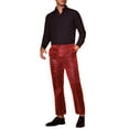 thumbnail image 2 of INSPIRE CHIC Glitter Pants for Men's 70s Disco Metallic Trousers Straight Leg Party Sequin Pants 36 Red, 2 of 5