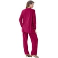 thumbnail image 2 of Roaman's Women's Plus Size Petite Plus Size Two-Piece V-Neck Velour Set, 2 of 6