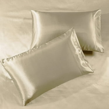 Satin Sheets Full [4-Piece, Champagne Gold] Hotel Luxury Silky Bed Sheets - Extra Soft 1800 Microfiber Sheet Set, Wrinkle, Fade, Stain Resistant - Deep Pocket Fitted Sheet, Flat Sheet, Pillow Cases