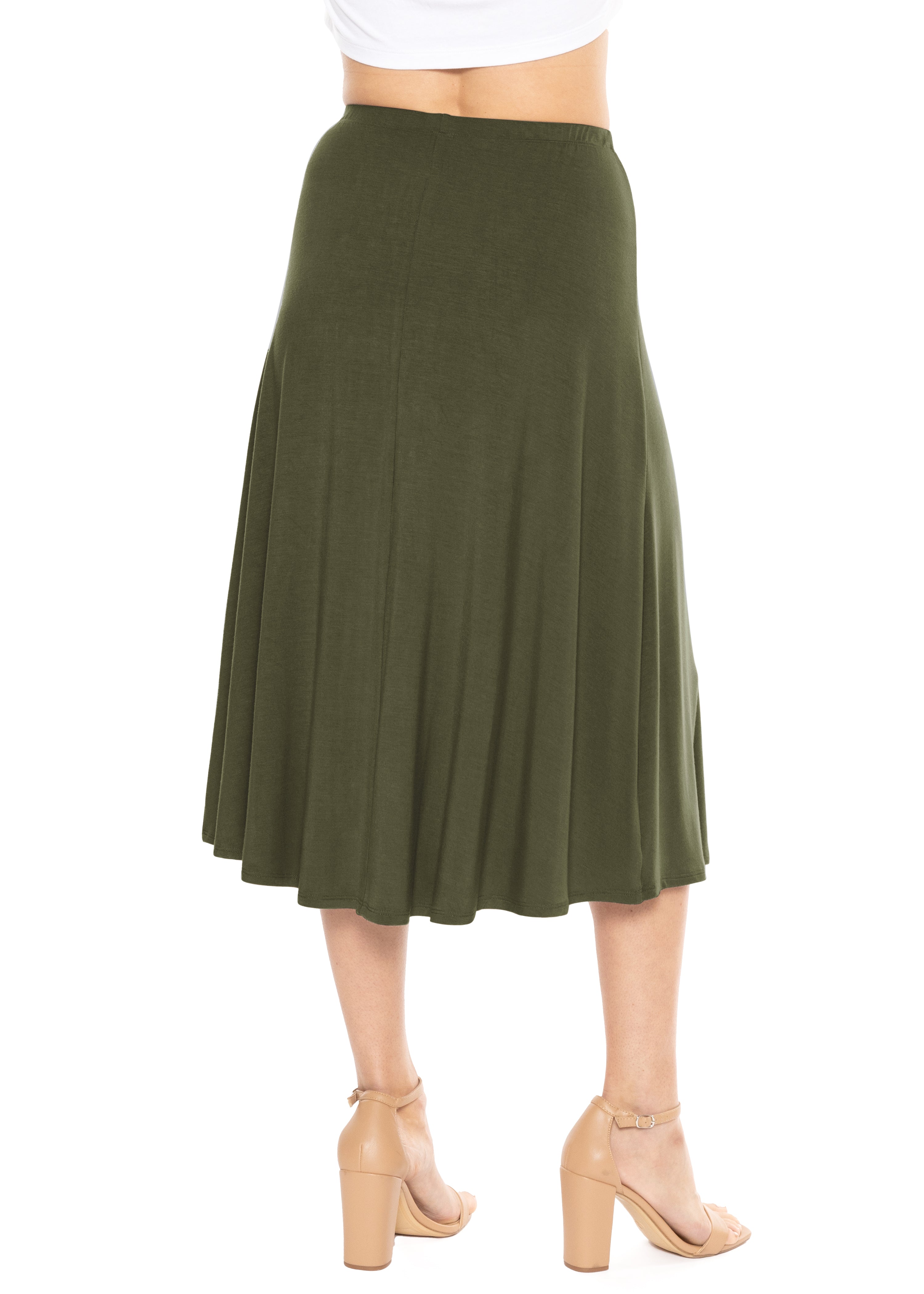 Stretch Is Comfort Women s Midi A Line Flowy Skirt Adult Small 5x Walmart