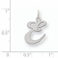 thumbnail image 2 of Sterling Silver Rhodium-plated Medium Fancy Script Initial E Charm QC5088E (18mm x 13 to 20mm), 2 of 3