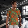 thumbnail image 3 of Wukai Abstract Pattern Print Men's Short-Sleeved Mesh T-Shirt,Quick-Dry Short Sleeve Workout T-Shirt-6X-Large, 3 of 8